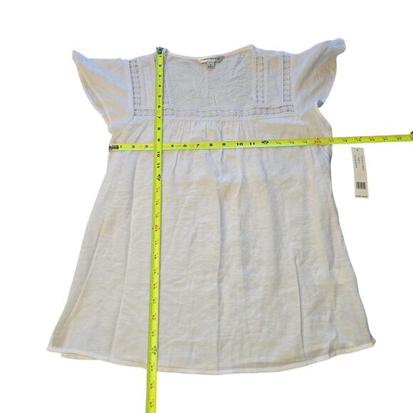 Counterparts Shirt Womens Small White Lace Flutter Sleeve Boho Lightweight NEW - Picture 5 of 9